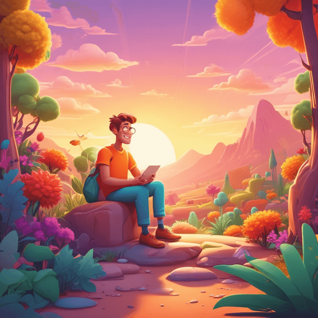 Warm cinematic cartoon style