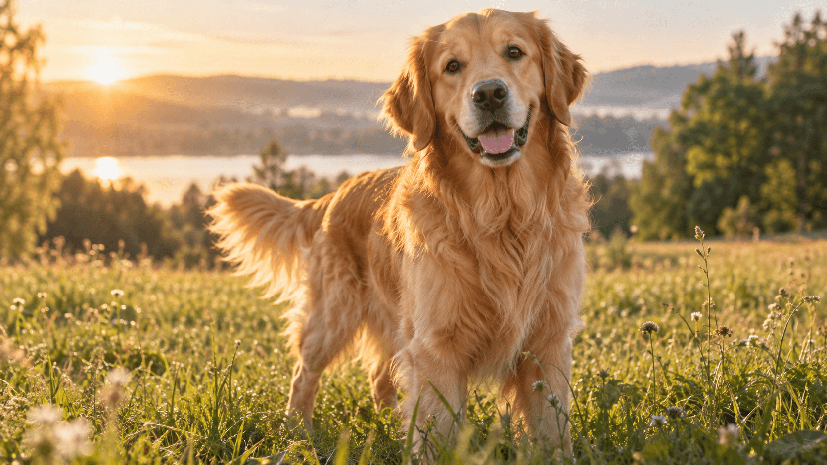 Noble dog in warm natural light