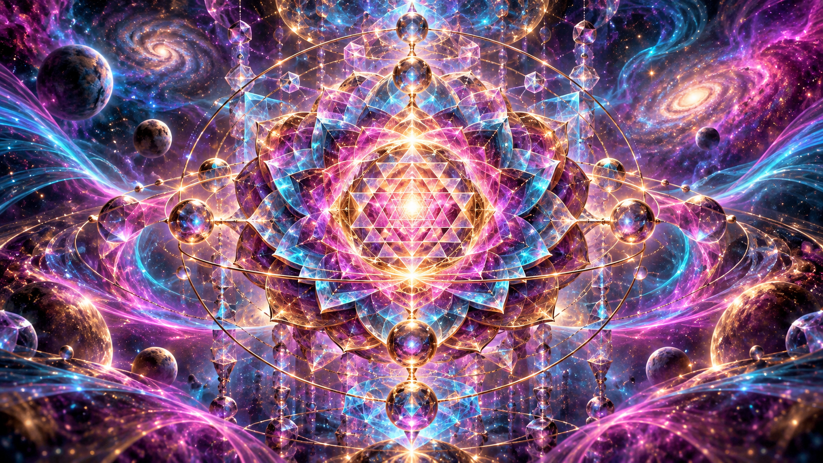 Luminous psychedelic sacred geometry